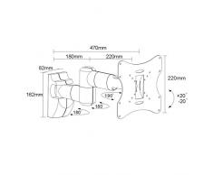 Maclean MC-503A S - Soporte de pared para pantalla TV LED LCD PLASMA para Panasonic, Philips, LG, Loewe, Medion, Samsung, Sharp, Hisense, Hitachi, Pioneer, Haier, Xoceco, Sony, TCL, KONKA, RCA, Toschiba, Orion, Fujitsu, Asus, 23",