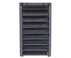 Songmics Organizador de tela de zapatos zapatero de 10 niveles Color Gris RXJ36G