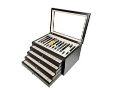 MaestroRelojero Vitrina Madera Expositor 56 estilograficas Black