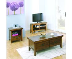 The One Bali Acacia Madera Maciza – Mueble de Esquina para televisor Plasma TV gabinete – Acabado: marrón Rico – Muebles de salón