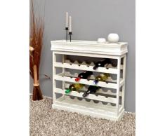 Botellero de madera blanca shabby para 24 botellas de vino