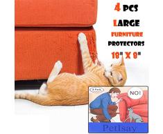 Rasguño de Gato Protectores de Muebles(4 Piezas, 46cm x 20.5cm), Protector de Sofá contra Arañazos de Gato, Cinta Autoadhesivas con Pasadores Retorcidos - para Detener Gatos de Destruir Muebles