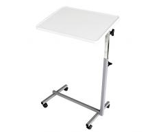 Queraltó Mesa Auxiliar con Ruedas para Cama y Sofá Plegable, Gris Perla