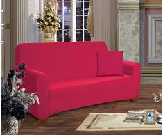 Elegante Comfort Muebles Jersey Stretch Slipcover, Microfibra, rubí, Sofa