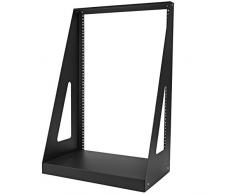 StarTech.com Rack Abierto de 2 Columnas para Servicio Pesado - 16U - Estantería (Independiente, Negro, abrir, 2-post, Acero, RoHS)