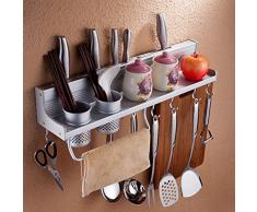 OUNONA Bastidores de Especias de Cocina Estante de Utensilios de Pared Barra Organizador con Gancho
