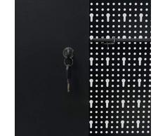 vidaXL Armario de Pared 120x19x60 cm Negro Herramientas Almacén Garaje Taller