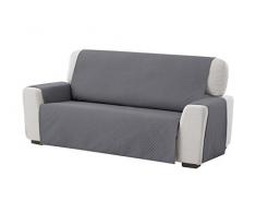 textil-home Funda Cubre Sofá Adele, 2 Plazas, Protector para Sofás Acolchado Reversible. Color Gris
