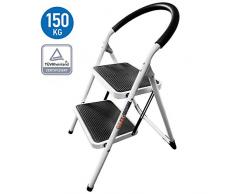 WonderWorker Barrow Taburete Escalera Plegable de Acero con 2 Peldaños Antideslizantes