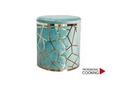 Brandani - Taburete de terciopelo con trama de color dorado, modelo Tiffany