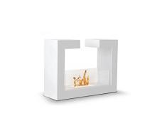XONE - Biochimenea, de bioetanol, modelo Nathan, color blanco, 1,84kW, de suelo, chimenea de diseno