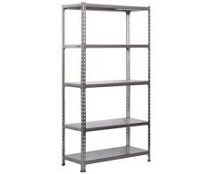 Estantería Metálica Simonclick 5/300 Mini galvanizado, Kit Simonclick, 1800x800x300, 5 estantes, Simonrack