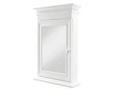 Madera armario de llaves caja para llaves en color blanco antiguo montado en pared con espejo – 44 x 29 x 9