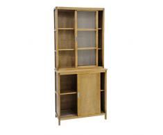 SzSuárez H011-RO Vitrina Marsella en Madera y contrachapado, Pino, Ancho: 90 cm-Profundo: 40 cm-Altura: 200 cm