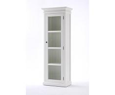 Nova Solo CA602 Vitrina Simple con Puerta/4 estanterías Caoba/MDF Color Blanco 70 x 40 x 190 cm