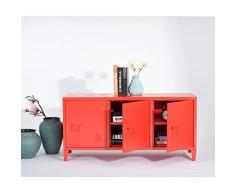 Funda de box.COM - Armario de almacenamiento de metal Mordern industrial para salón, mueble de TV, aparador de clasificación, 120 cm, 3 puertas