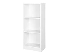 VASAGLE Biblioteca, Librería, Estantería de Libros con 3 Compartimentos, Estantería de Archivo, Estantes Ajustbles, para Salón, Habitación Infantil, Oficina, 40 x 24 x 93 cm, Blanco LBC103W