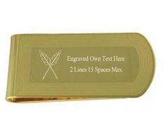 Secretario de oro Masónica grabada Money Clip con bolsa
