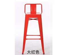 NXSP - Taburete de pie Alto, Restaurante Europeo, café de Vino, Taburete de pie, Industria metálica, Arte de Hierro, Silla Alta, Grande Rojo, 30 Inches (76cm)