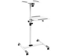 Techly ICA-TB-TPM-6 Multimedia Trolley Blanco Mueble y Soporte para Dispositivo Multimedia - Soporte para Equipo Multimedia (850 mm, 573 mm, 538 mm, 10 kg, Acero, Madera, Blanco)