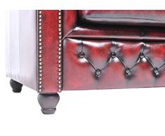 Chesterfield Showroom - Chesterfield Original Sofá - 1+3 plazas - Este sofa esta hecho completamente a mano - Rojo envejecido