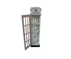 Cabina telefónica Inglesa British Style Vitrina móvil en Madera Blanca, 30x30x120h