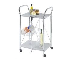 Wenko Sunny Carro de Cocina Plegable, Plata, 44x56.5x90.5 cm