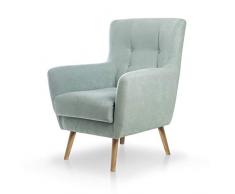 SUENOSZZZ-ESPECIALISTAS DEL DESCANSO Butaca nórdica Izan de una Plaza, sillón tapizado en Tela Antimanchas Color Verde Agua