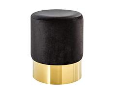 Riess Ambiente - Taburete de estilo barroco (terciopelo), color negro y dorado