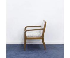 Butaca - Sillón madera maciza de haya tapizada con tela de lino perfecto para dormitorio o salón.