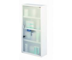 Zeller 18122 Armario para Medicinas, Acero Inoxidable, Blanco, 30x12x60 cm
