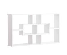 HOMCOM Estante de Pared Decorativo Juego de 8 Estantes Estantería para Libro CDs Baldas Flotantes Cubos Modernos 85x14.5x47.5cm Carga 20kg Madera