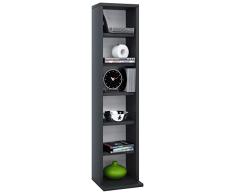 VCM Elementa-Estantería para 102 CDs, Color Negro, Madera