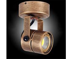 Precix Industria de latón vintage Focos LED Tienda de ropa retro Iluminación de techo de bronce Lámpara de panel de luz descendente ajustable for vitrina de gabinete Vitrina de techo de tienda industr