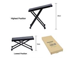 Rayzm Banquillo Reposapiés para Guitarra con Acolchado de Goma Antideslizante, Soporte de Metal Plegable, Ajustable y Súper Resistente (Flamenco/Clásica/Acústica/Eléctrico)