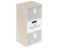 THE HOME DECO FACTORY HD4570 CAJONERA C/3 CAJONES 14x12x28, Madera, Beige-Negro, 3 Tiroirs