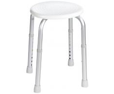 Ridder A00603101 - Taburete redondo para el baño, sin respaldo, altura regulable, color blanco