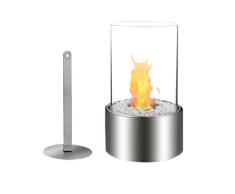 IMOR Chimenea bioetanol cilíndrica de 16 cm de diámetro CILÍNDIRCA, Acero Inoxidable