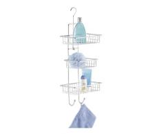 Wenko 16824100 Asistente para la Ducha Milano - 3 Ablagen, 2 Haken, Acero, 25 x 62 x 14 cm, Cromo