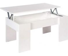 Mobelcenter - Mesa elevable Gala - Mesa de Centro elevable - Mesa Auxiliar elevable - Blanca - 90 cm x 50 cm (0693)