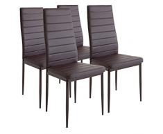 Albatros 2554 Milano Set de 4 sillas de Comedor, marrón