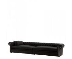 Huge Chesterfield Sofa Black luxury linen 380cm length