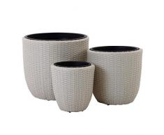 Papillon 8096002 - Jardinera rattan, set de 3 unidades