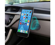 MOSUO 2 Pack Soporte Movil Coche Magnético, Universal Iman para movil Coche para Salpicadero/Pared/Superficies Planas, Soporte Teléfono Coche para iPhone/Samsung/Echo Dot/LG/GPS -Negro