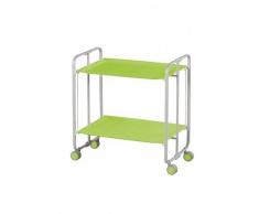 DHO Carrito de té - Camarera plegable. Armazón metálico color gris - varios colores de bandejas disponibles (Verde)