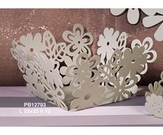 Centro de mesa Bandeja panera de Metal perforado cm. 23 x 23 x 12