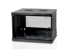 Techly I-Case EL-1006B32 Bastidor de Pared 6U 50kg Negro Estante - Estantería (50 kg, Bastidor de Pared, 6U, Negro, 48,3 cm (19), Activo)