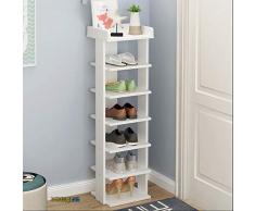 Baiyun Flyin Estante De Madera para Gabinete Simple para Zapatos Estante Vertical para Zapatos De 6 Mangas Adecuado para La Esquina del Pasillo del Dormitorio 24x24x103.5cm (Color : White)