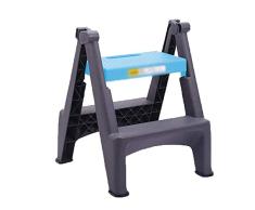 BBG Escaleras de Tijera, Taburete Plegable de Plástico para Interiores de la Familia Taburete de 2 Escalones, Escalera Plegable de Uso Múltiple para el Hogar, Estanterías de Interior,Azul