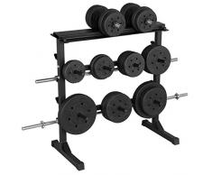 Yaheetech Soporte de Mancuernas Estante de Barbell Soporte de Barra de Pesa Carga MAX.300 kg